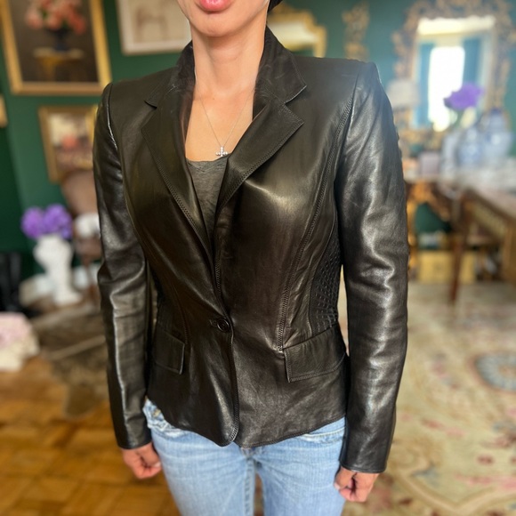 Gucci Women's Black Leather Jacket - Picture 1 of 13
